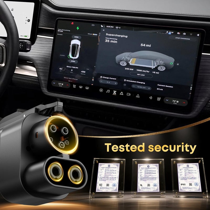 Autodecor 1Up محول NACS إلى CCS، 500A/1000V مناسب لشاحن تسلا فائق V3/V4، محول NACS DC متوافق مع فورد، ريفيان، جنرال موتورز، فولفو، بولستار، نيسان، مرسيدس-بنز، هيونداي، لوسيد، كيا، جينيسيس - Image 3